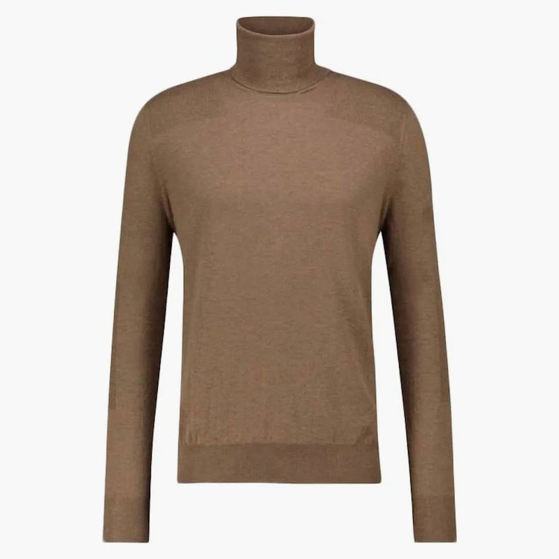 Amiri namontovaný vlněný svetr hnědý