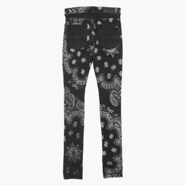 Amiri flocked paisley bandana jean ve věku černý