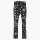 Amiri Flocked Paisley Bandana Jean Aged Black