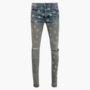 Amiri Flocked Paisley Bandana Jeans Indigo Blue