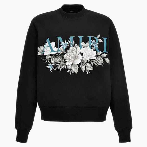 Amiri květinový amiri logo posádka černá