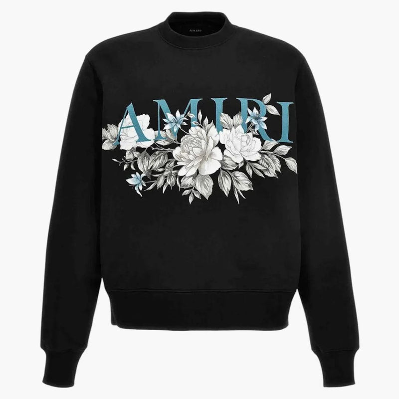 Amiri květinový amiri logo posádka černá