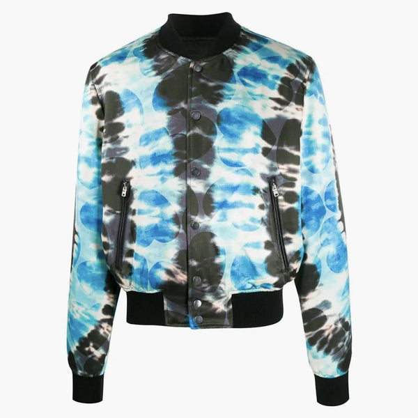 Amiri Hearts Tie Dye Bomber Jacket Blue