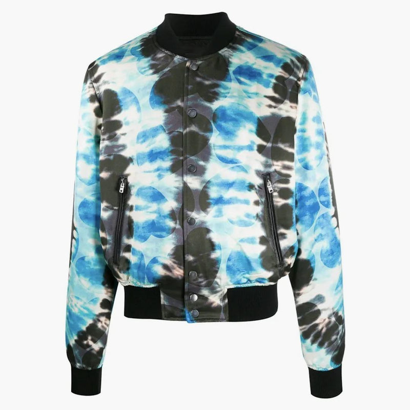 Amiri Hearts Tie Dye Bomber Jacket Blue