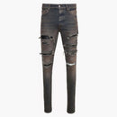 Amiri Leather Thrasher Jeans Dark Indigo