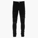 Amiri Leather Thrasher Skinny Jeans Black
