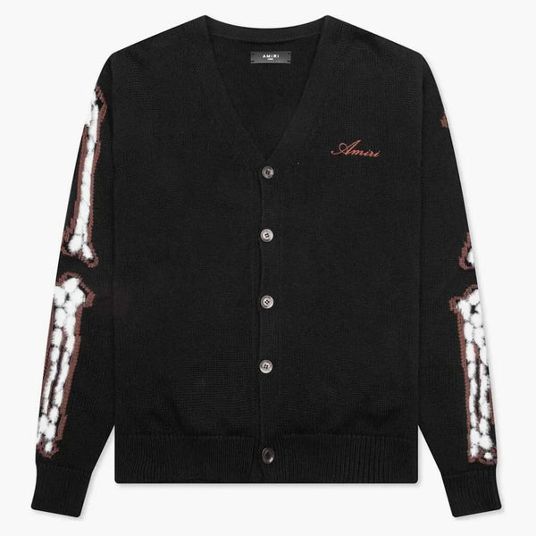Amiri Leopard Bones Cardigan Black
