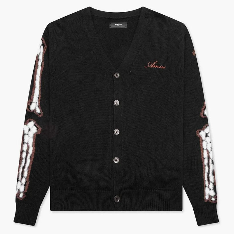 Amiri Leopard Bones Cardigan Black