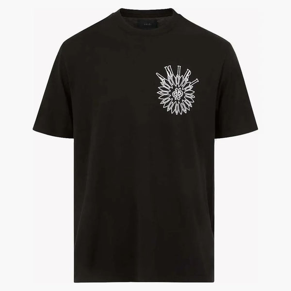 Amiri logo tiskové tričko černé/bílé