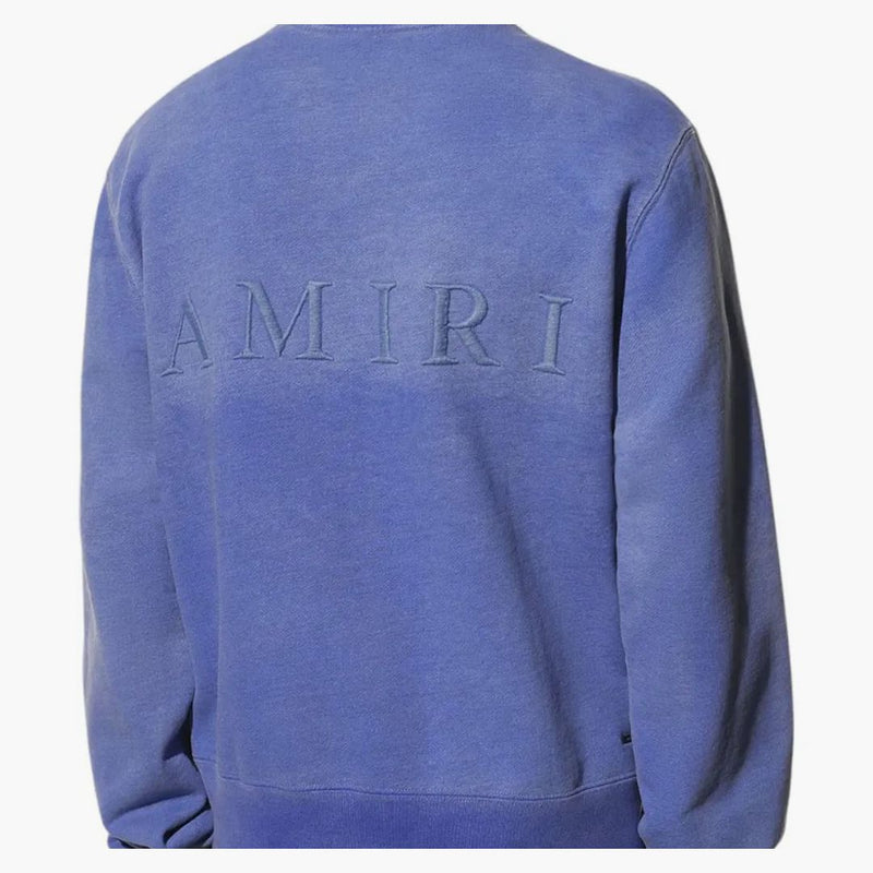 Amiri ma logo logo CrewNeck Blue