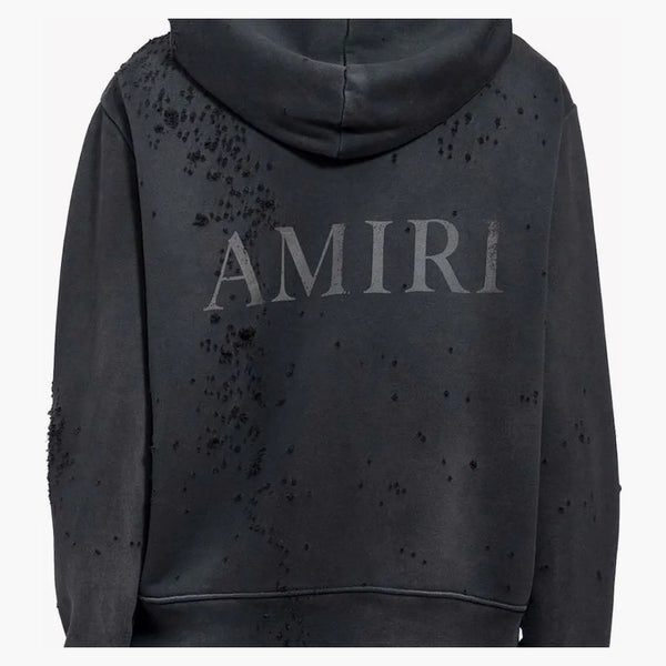 Amiri MA Logo Shotgun Zip Hoodie Faded Black