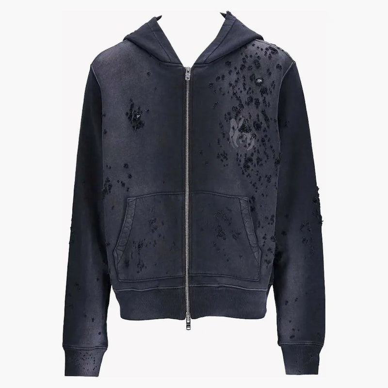 Amiri MA Logo Shotgun Zip Hoodie Faded Black