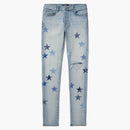 AMIRI MX1 Bandana Star Jeans Light Indigo Blue