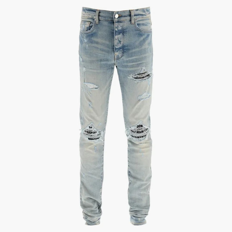 Amiri Mx1 Destroyed Bandana Jeans Clay Indigo