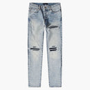 Amiri MX1 kožená detaily hubené džíny Stone Indigo