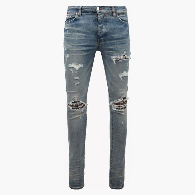 Amiri Mx1 Neon Plaid Jeans Clay Indigo