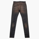 Amiri MX1 Plaid Distressed Skinny Fit Jeans Dark Indigo
