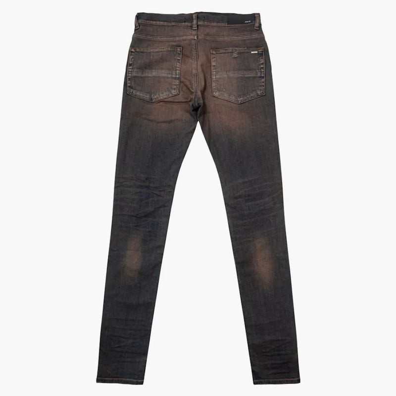 Amiri Mx1 Plaid nödställd mager fit jeans mörk indigo