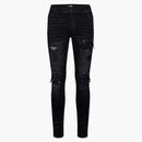 Amiri MX1 Distressed Riped Skinny Jeans Black