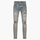 Amiri Neon Plaid Skinny Jeans Indigo Blue