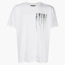 Maglietta logo core gocciolamento amiri bianco