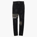 Jeans parcheados de salpicaduras de pintura amiri envejecidos negros