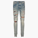 Amiri Plaid Trasher Skinny Fit Jeans Blue