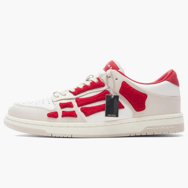 Amiri Skel Top Low White Red Chenille