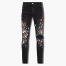 Amiri hubené malířské džíny otáčené černé