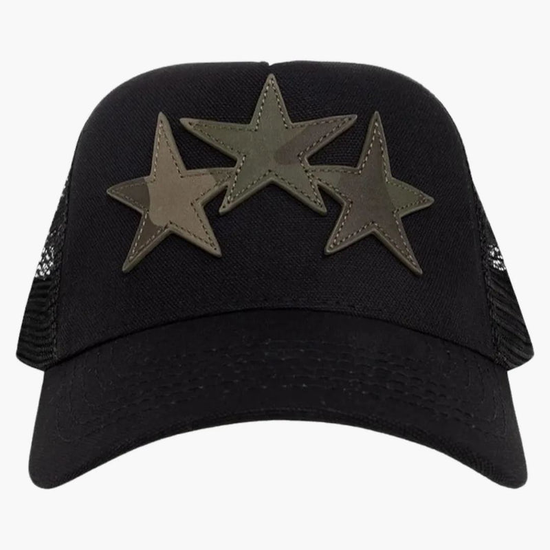 Amiri Three Camo Star Trucker má černou