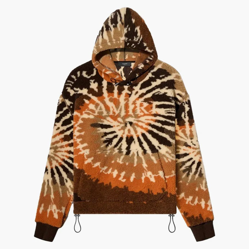 Amiri Tie Tie Dye Polar Fleece Hoodie Orange/Black