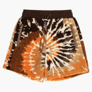Amiri Tie Dye Polar Fleece Shorts naranja/negro
