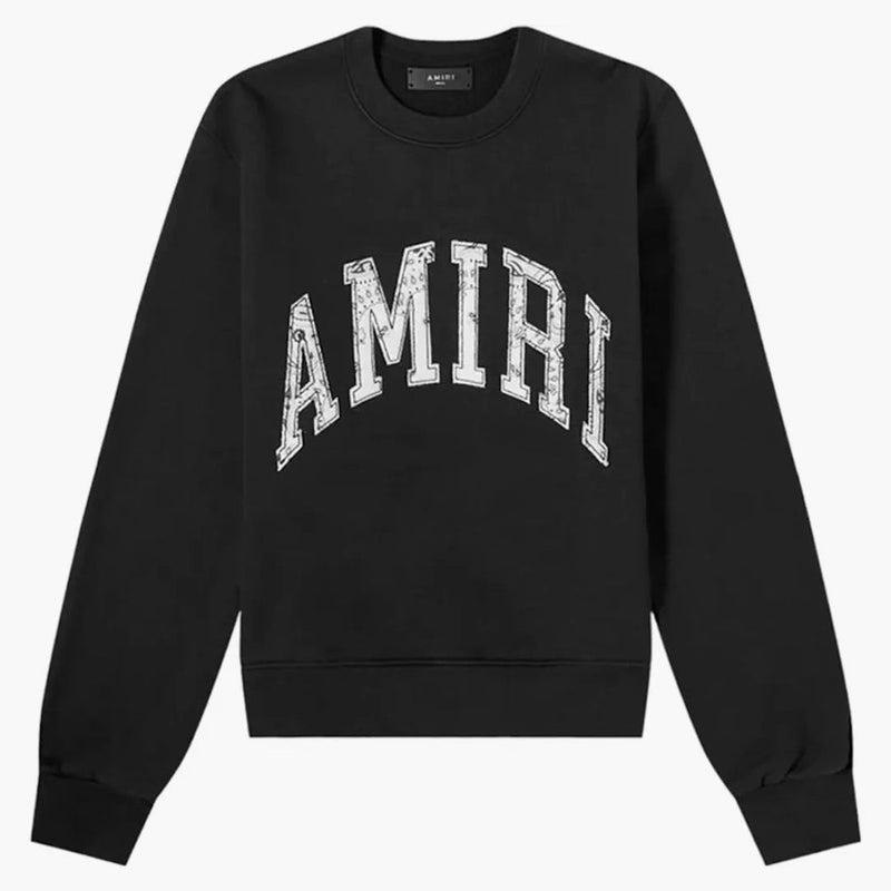 Amiri varsity Bandana CrewNeck Black