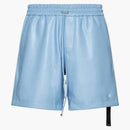 Amiri Vegan Leather Baseball Shorts Baby Blue