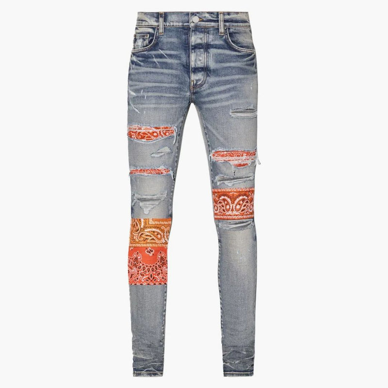 Amiri Vintage Bandana ArtPatch Jeans Clay Indigo