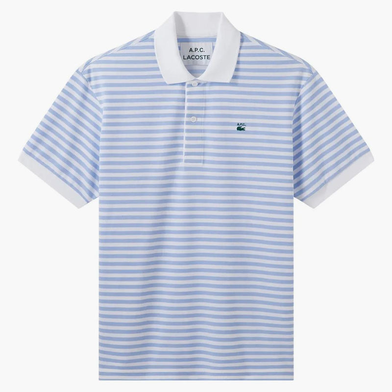A.P.C. X Lacoste pruhovaná polo košile modrá