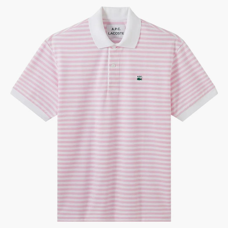 A.p.c. X Lacoste randig poloskjorta rosa