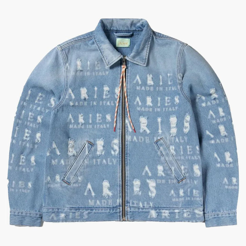 Väduren förstörde denimjackan blå