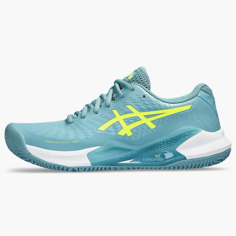 Asics Gel-Challenger 14 Clay Gris Blue Safety Yellow (Women's)