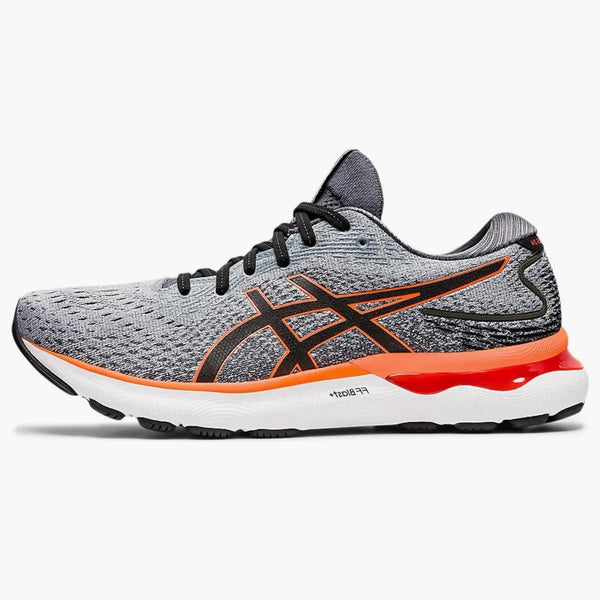 Asics Gel-Nimbus 24 Sheet Rock Gray Shocking Orange