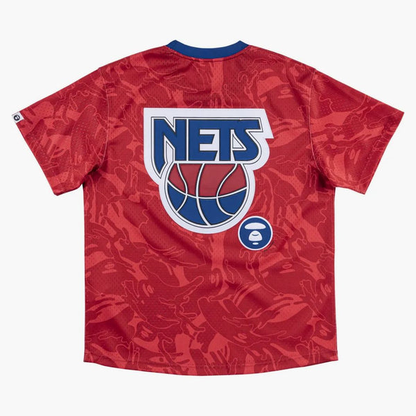 AAPE X Mitchell & Ness New Jersey Nets BP Jersey Red