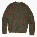 Acne Studios Brushed Hairy Woolly Fabric Crewneck Jumper Forest Green/orange