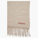 Acne Studios Fringe Oversized Wool Scarf Oatmeal Melange