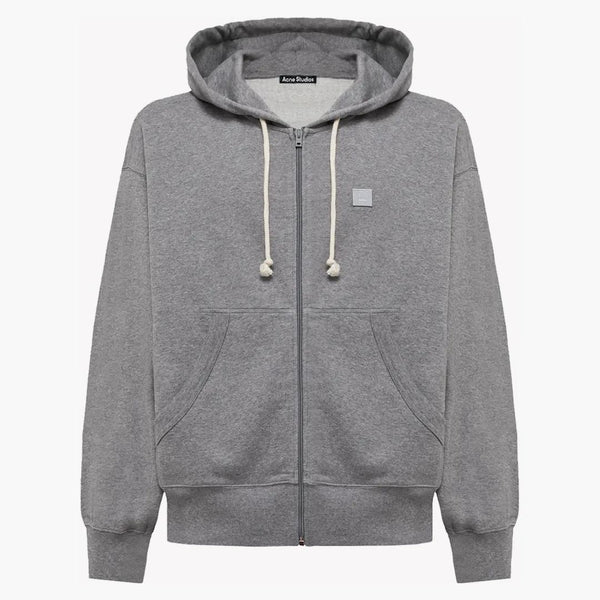Acne Studios Hooded Sweatshirt With Zip Grey Melange