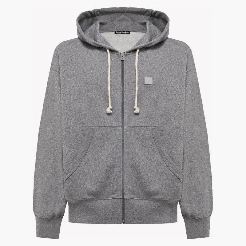 Acne Studios Hooded Sweatshirt With Zip Grey Melange