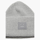 Acne Studios Large Face Logo Beanie Light Grey Melange