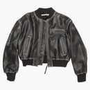 Acne Studios Leather Bomber Jacket Black