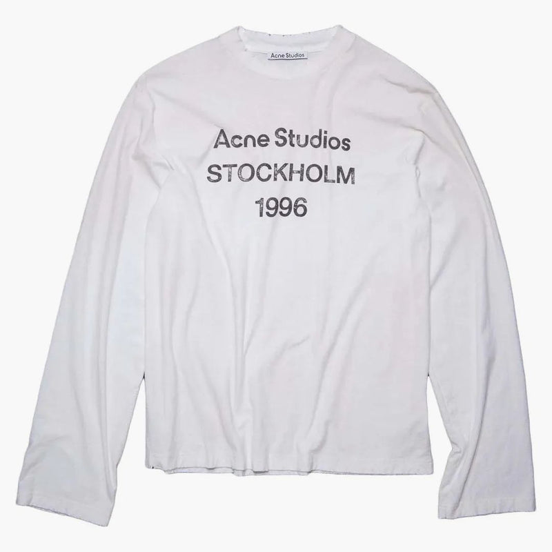 Acne Studios Logo Long Sleeve Tee White