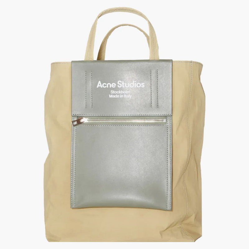 Acne Studios Papery Nylon Tote Bag Olive Green