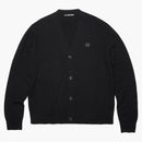 Acne Studios Wool Face Patch V Neck Cardigan Sweater Black